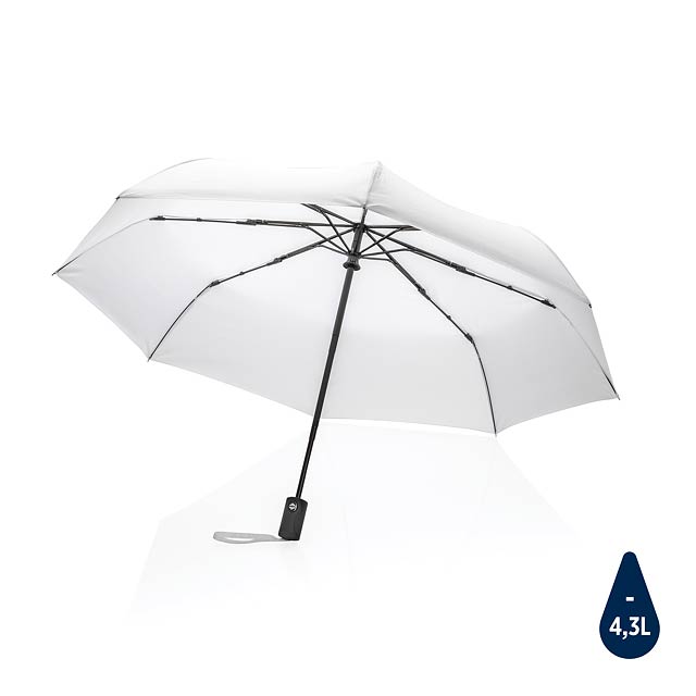 21" Impact AWARE™ RPET 190T auto open/close umbrella, white - white