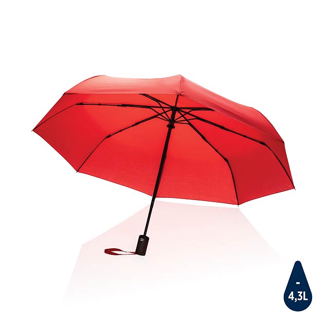 21" Impact AWARE™ RPET 190T auto open/close umbrella, red - red