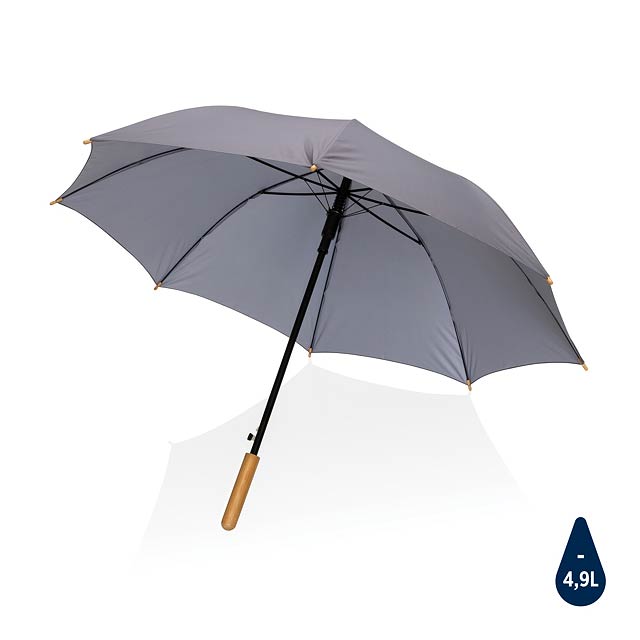 23' bambusový auto-open deštník Impact ze 190T RPET AWARE™, - černá
