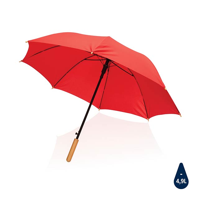 23' bambusový auto-open deštník Impact ze 190T RPET AWARE™, - červená