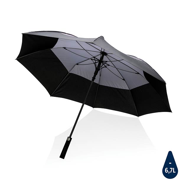 27" Impact AWARE™ RPET auto open stormproof umbrella, anthra - black