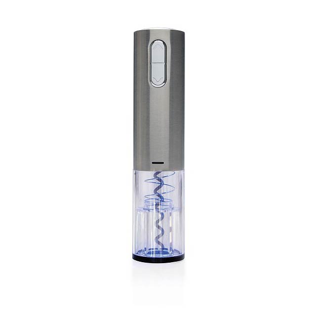 Electric wine opener - USB rechargeable, grey - grey