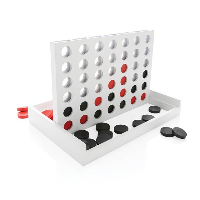 Hra ze dřeva Connect four, bílá - biela