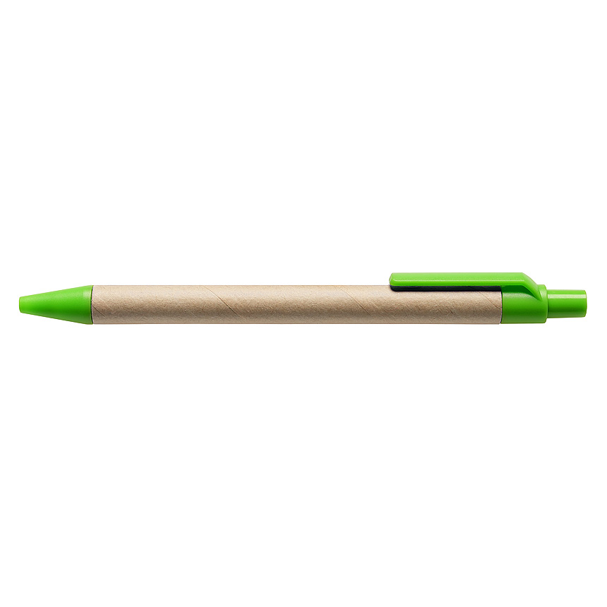 NATURI – kvalitní automatické kuličkové pero vyrobené z recyklovaného kartonu a barevným klipem. Modrá náplň.  - citrónová - limetková - foto
