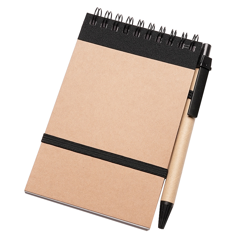 MININOTES - notepad with pen - black