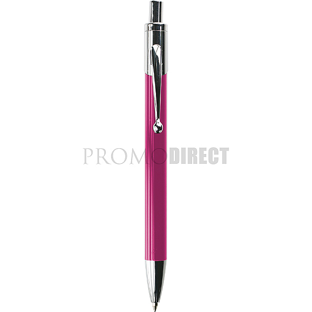 Hliníkové kuličkové pero - fuchsiová (tm. růžová)