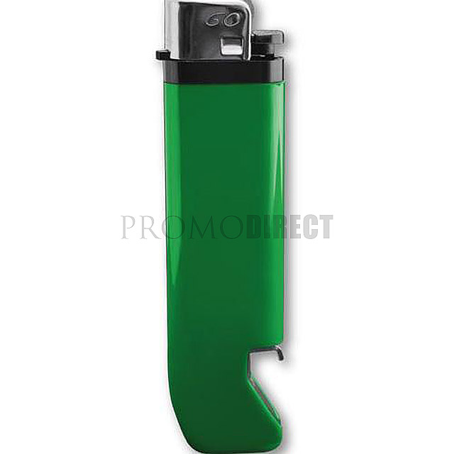 Lighter with bottle opener - green