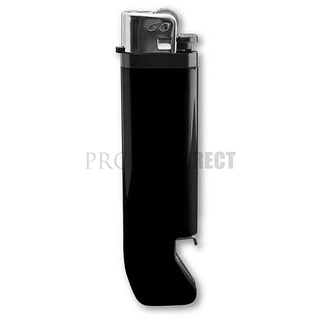 Lighter with bottle opener - black