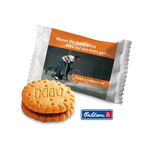 This biscuit is a real hit as the name suggests. Tasty chocolate filling, appreciated by both young and old, packed individually in the white flow-pack packaging. There's nothing better for trade fairs!  - foto