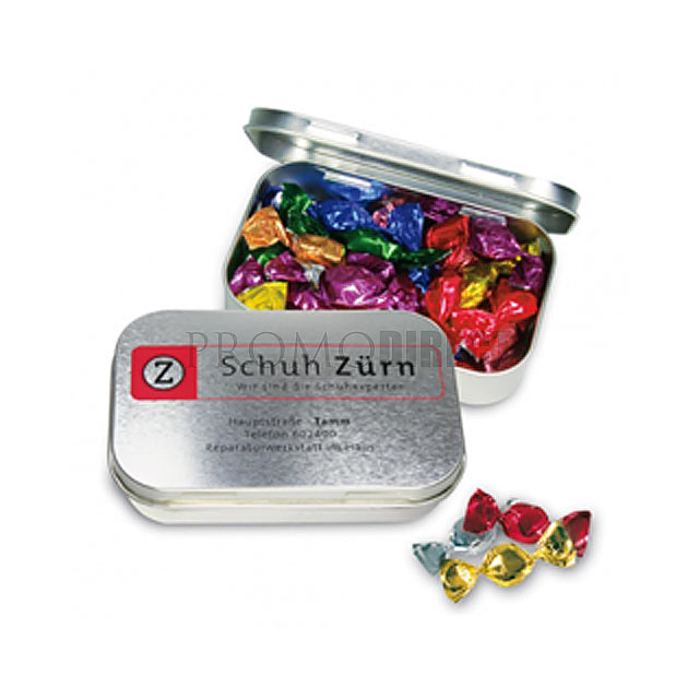 Metal box with candies - multicolor