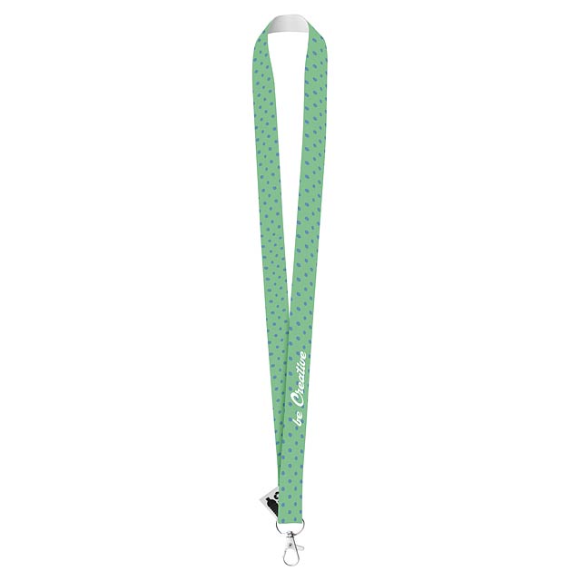 Lanyard aus recyceltem RPET mit einseitigem Aufdruck 2 cm - Gold