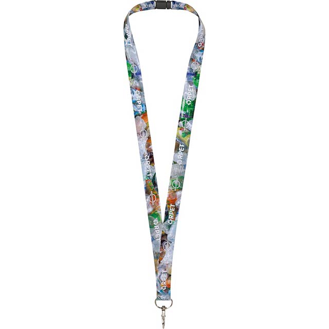 Recycled RPET lanyard  with 2 cm double-sided print - gold