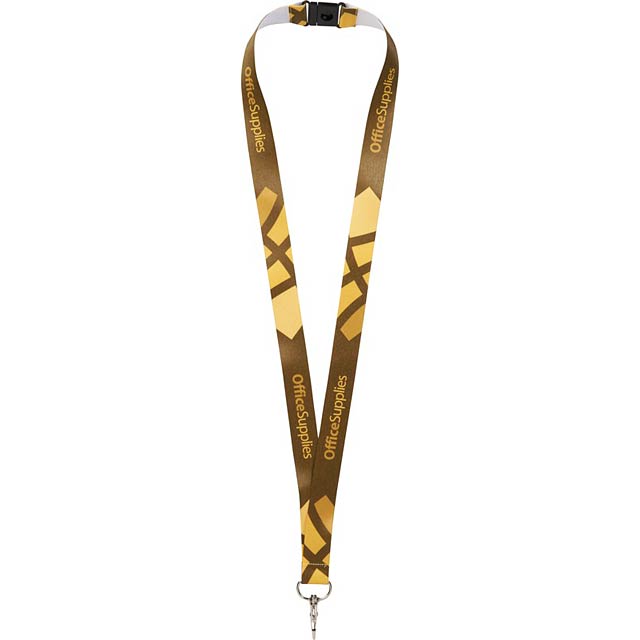 Lanyard mit Sicherheitsschnalle im Nacken mit einseitigem Aufdruck 2 cm - Gold