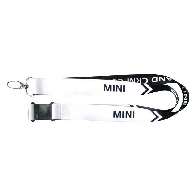Lanyard with safety buckle behind the neck with 2.5 cm double-sided print - gold