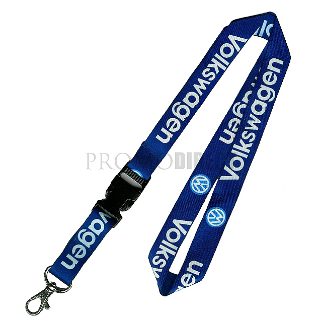 Lanyard with plastic buckle and 1-sided print - gold