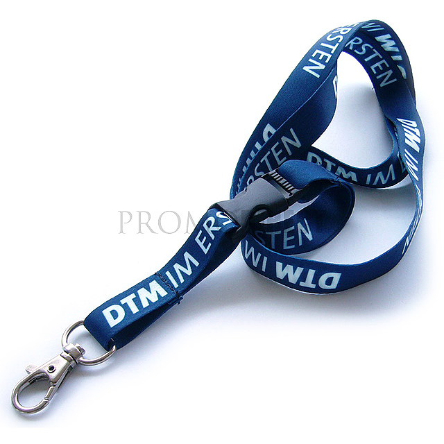 Lanyard mit Kunststoff-Clip und doppelseitigen Druck 2,5 cm - Gold