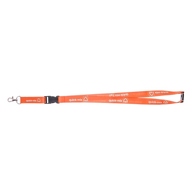 Lanyard with safety buckle behind the neck with plastic buckle and 1 cm double-sided print - gold