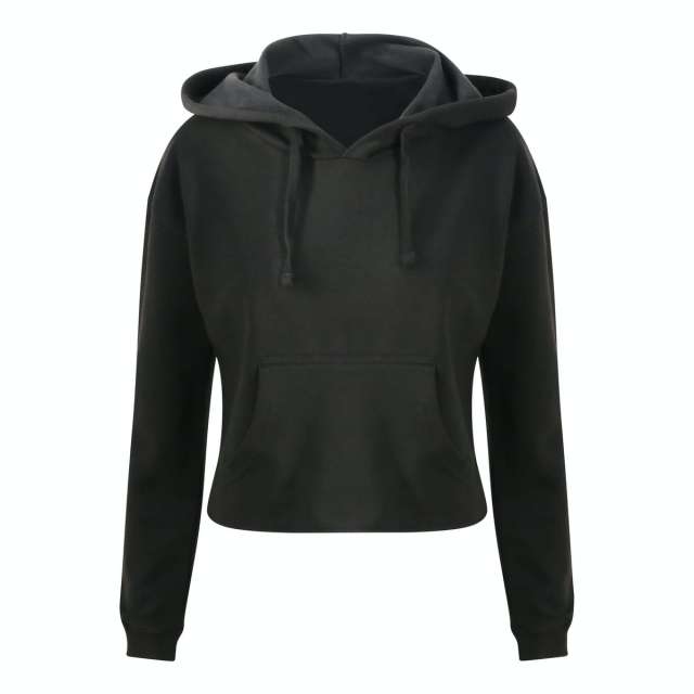 Just Hoods Women's Cropped Hoodie - black