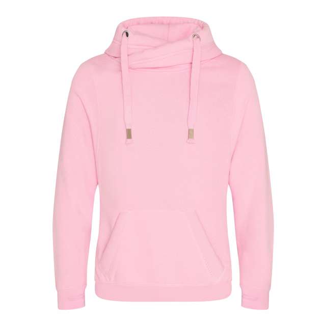 Just Hoods Cross Neck Hoodie - růžová