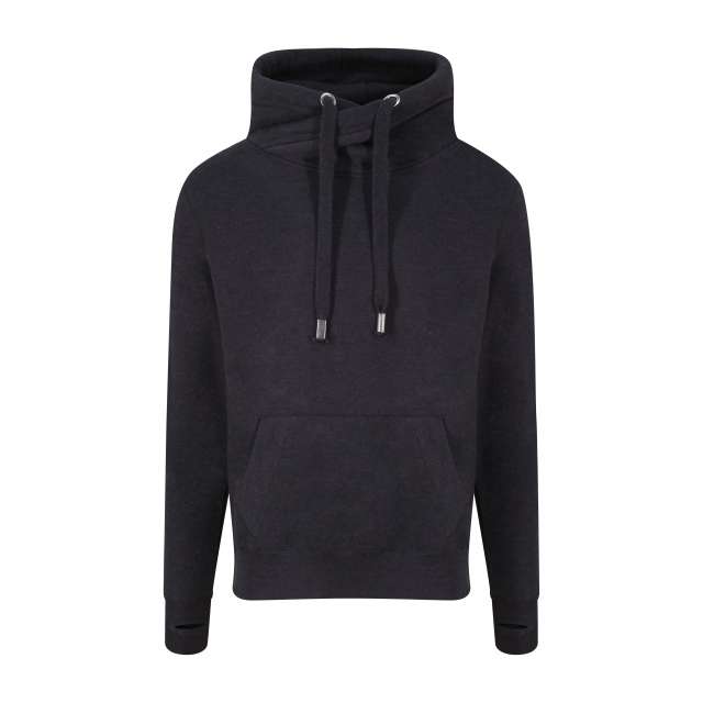 Just Hoods Cross Neck Hoodie - čierna