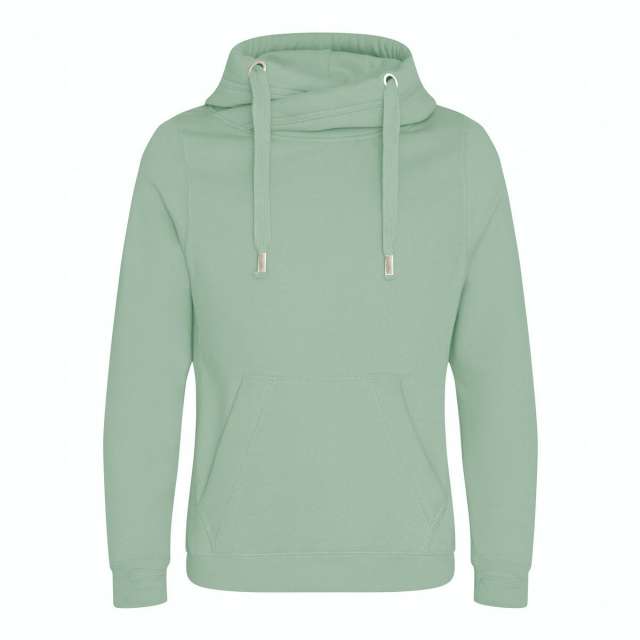 Just Hoods Cross Neck Hoodie - zelená