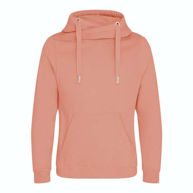 Just Hoods Cross Neck Hoodie - oranžová