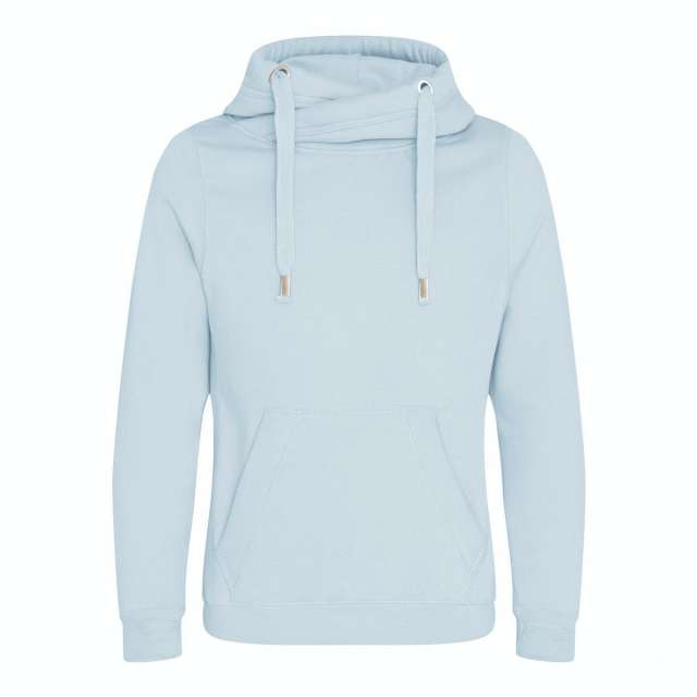 Just Hoods Cross Neck Hoodie - blau