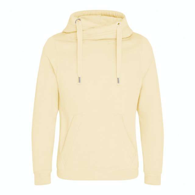 Just Hoods Cross Neck Hoodie - hnědá