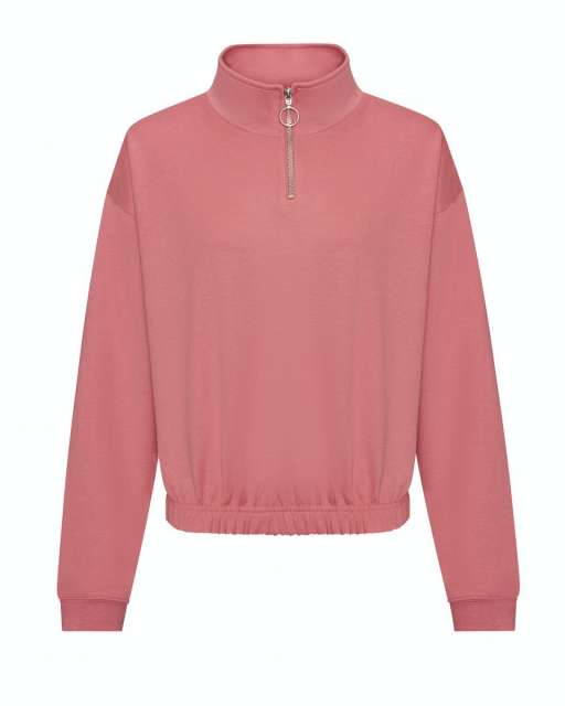 Just Hoods Women's Cropped 1/4 Zip Sweat - Just Hoods Women's Cropped 1/4 Zip Sweat - 