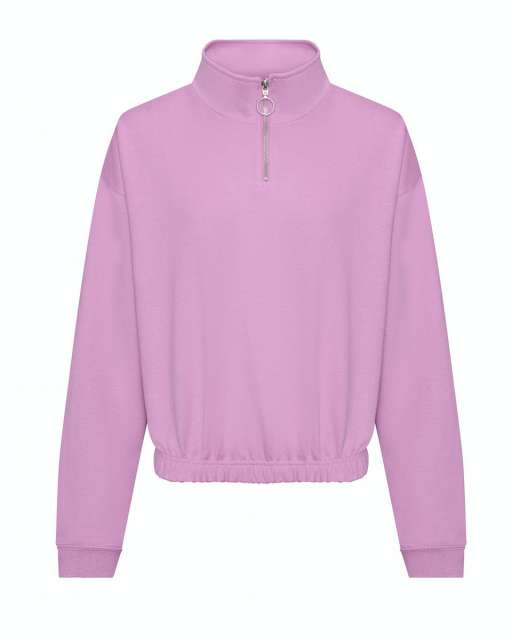 Just Hoods Women's Cropped 1/4 Zip Sweat - violet