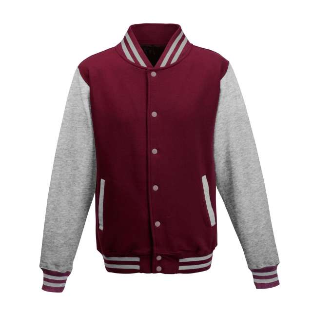 Just Hoods Varsity Jacket - Just Hoods Varsity Jacket - Maroon