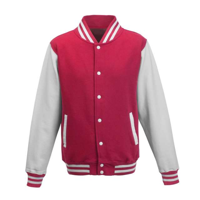 Just Hoods Varsity Jacket - Just Hoods Varsity Jacket - Heliconia