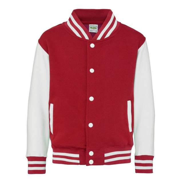 Just Hoods Kids Varsity Jacket - červená