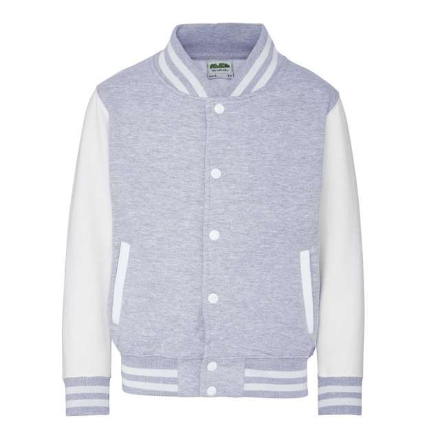 Just Hoods Kids Varsity Jacket - grey