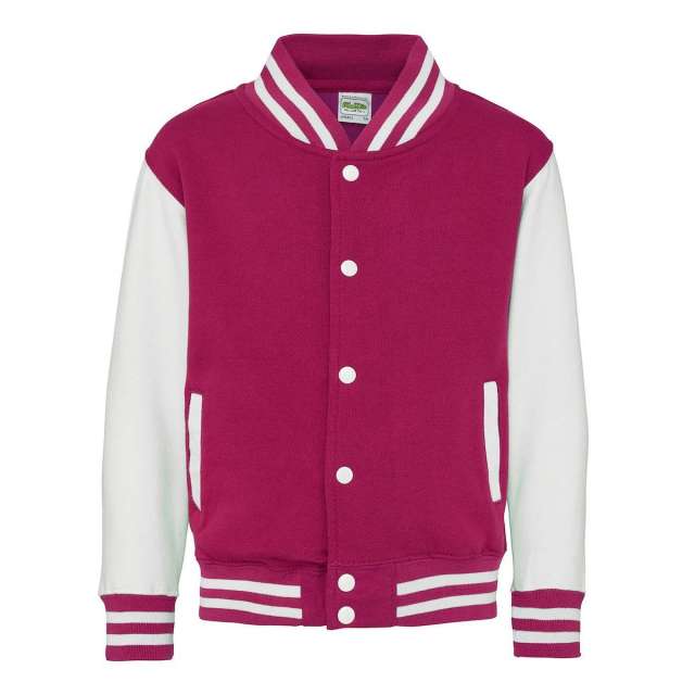 Just Hoods Kids Varsity Jacket - růžová