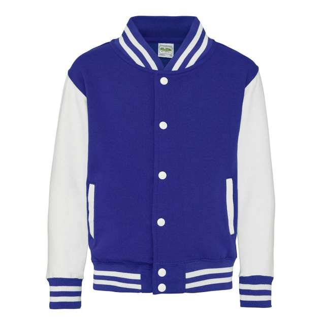 Just Hoods Kids Varsity Jacket - Just Hoods Kids Varsity Jacket - Royal