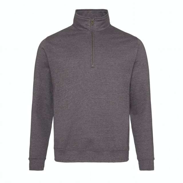 Just Hoods Sophomore 1/4 Zip Sweat - grey