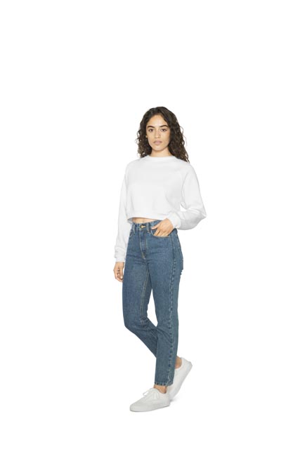 American Apparel Women's Flex Fleece Crop Pullover - blue