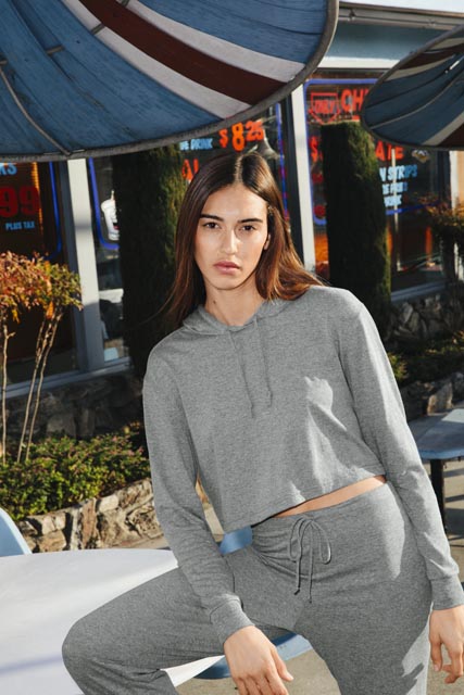 American Apparel Women's Tri-blend Cropped Hoodie - růžová