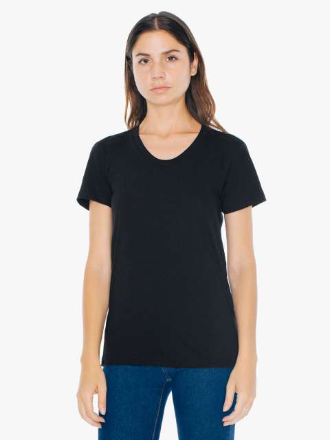 American Apparel Women's Poly-cotton Short Sleeve T-shirt - čierna