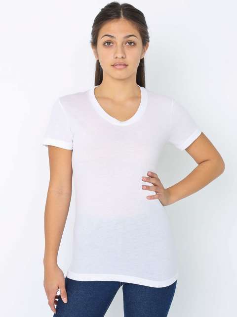 American Apparel Women's Poly-cotton Short Sleeve T-shirt - biela