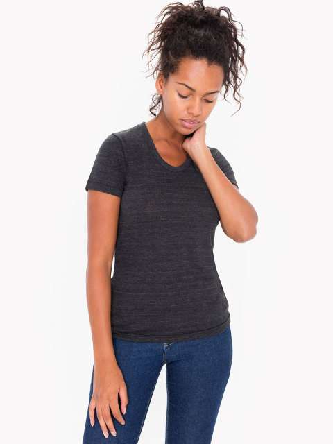 American Apparel Women's Tri-blend Short Sleeve Track T-shirt - black