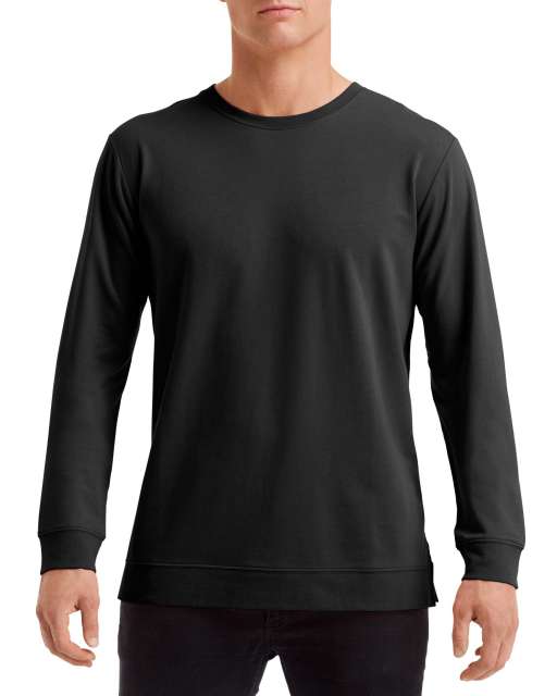 Anvil Unisex Light Terry Crew - Anvil Unisex Light Terry Crew - Black