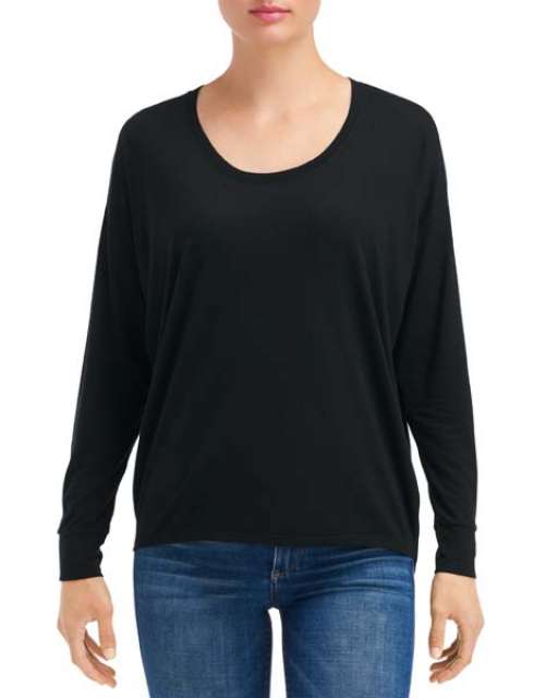 Anvil Women's Freedom Long Sleeve Tee - Anvil Women's Freedom Long Sleeve Tee - Black