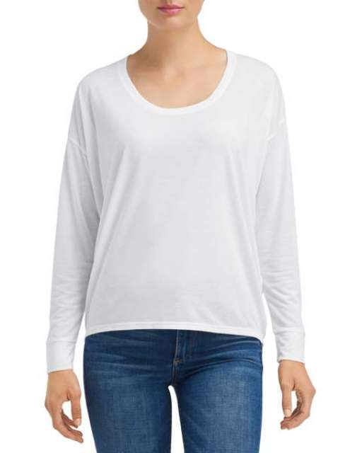 Anvil Women's Freedom Long Sleeve Tee - white