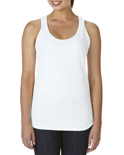 Anvil Women’s Tri-blend Racerback Tank - biela