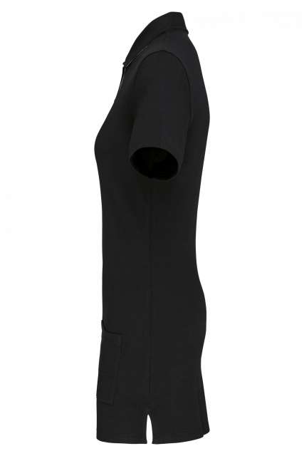Designed To Work Ladies’ Short-sleeved Longline Polo Shirt - black