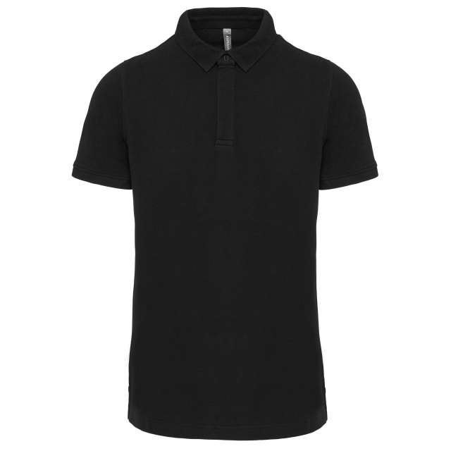 Designed To Work Men's Short Sleeve Stud Polo Shirt - čierna