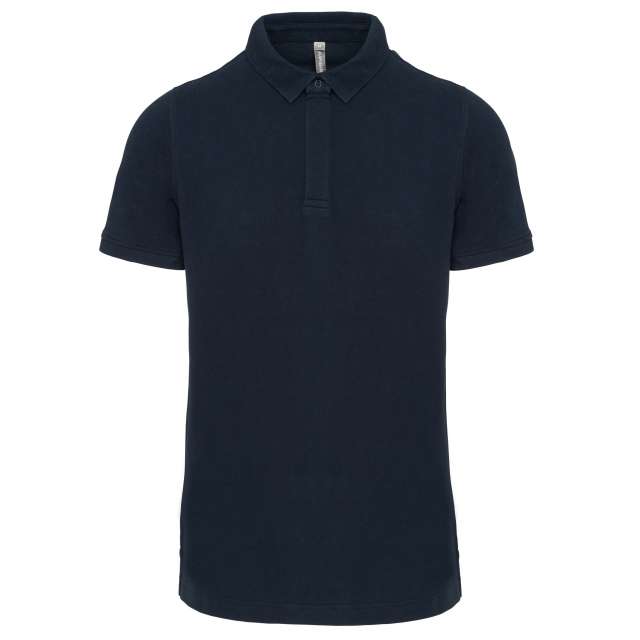 Designed To Work Men's Short Sleeve Stud Polo Shirt - blue