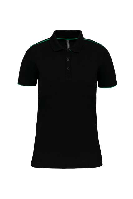 Designed To Work Ladies' Short-sleeved Contrasting Daytoday Polo Shirt - Designed To Work Ladies' Short-sleeved Contrasting Daytoday Polo Shirt - Black